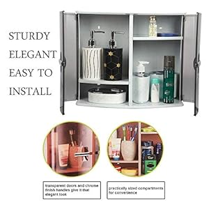 Regalo Plastic Bathroom Cabinet (Medium, Grey) Regalo Plastic Bathroom Cabinet (Medium, Grey)