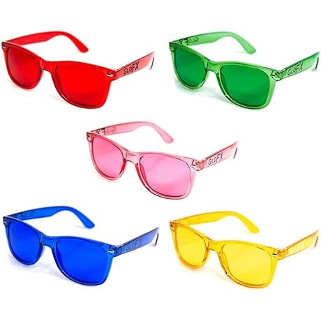 Color Therapy Glasses 5 Pack: Light Therapy Glasses for Chromotherapy