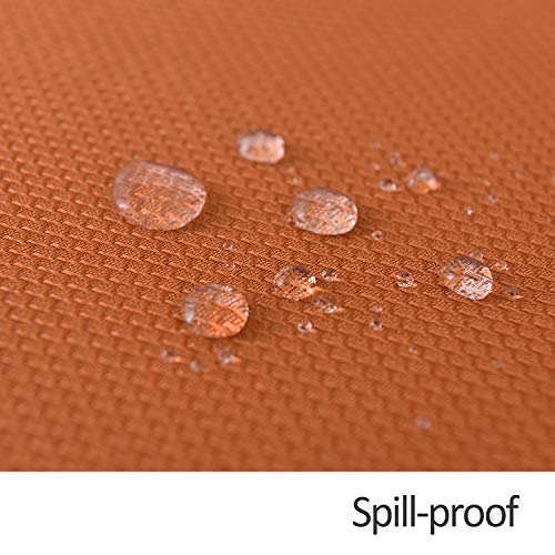 Image of maxmill Textured Rectangle Tablecloth Water Resistant Wrinkle Free Spill-Proof, Soft Jacquard Table Cloth for Buffet Banquet Parties Event Holiday Dinner, Indoor and Outdoor Use, 60 x 84 Inch Rust