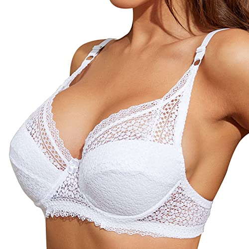 Generisch Sujetador 2025 para mujer, copa completa, ropa interior fina, sujetador pequeño de talla grande, sujetador de encaje ajustable inalámbrico, cubierta para el pecho, copa BD, sujetadores de