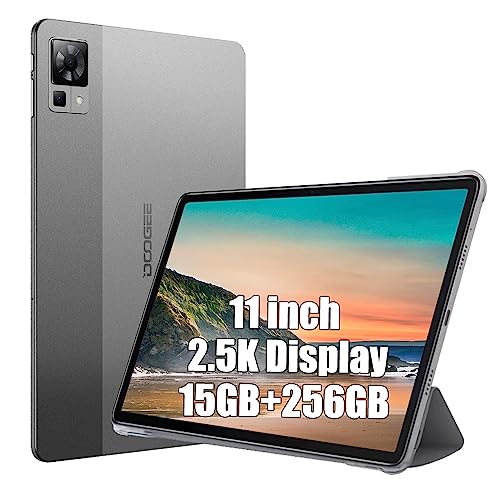 DOOGEE T30 PRO Tablet, 15GB RAM + 256GB ROM (TF 2TB), Helio G99 Octa-Core, Akku 8580mAh, 11' 2.5K Pollici, Dual 4G LTE/SIM, Kamera 20MP+8MP, Android 13, TÜV SÜD Widevine L1 Japan Audio Schwarz