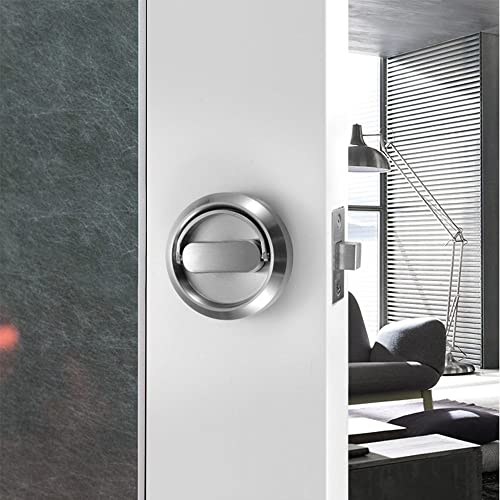 Hehenorl 304 Stainless Steel Recessed Latches Door Handle Lock Hidden Corridor Doors Locker Hardware Latch Locks Round Knobs Lockers With Keys, Chmi-0002 #TOP3