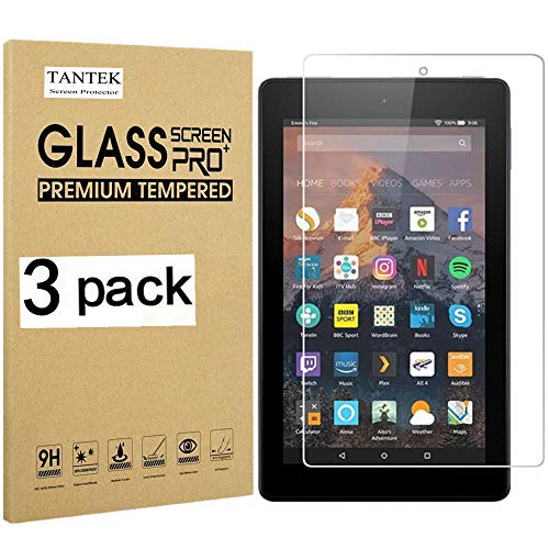 TANTEK [3-Pack] Screen Protector for All-New Fire HD 10(9th/7th Gen,2019/2017 Release) and HD 10 Kids Edition,10.1-Inch,Tempered Glass Film,Ultra Clear
