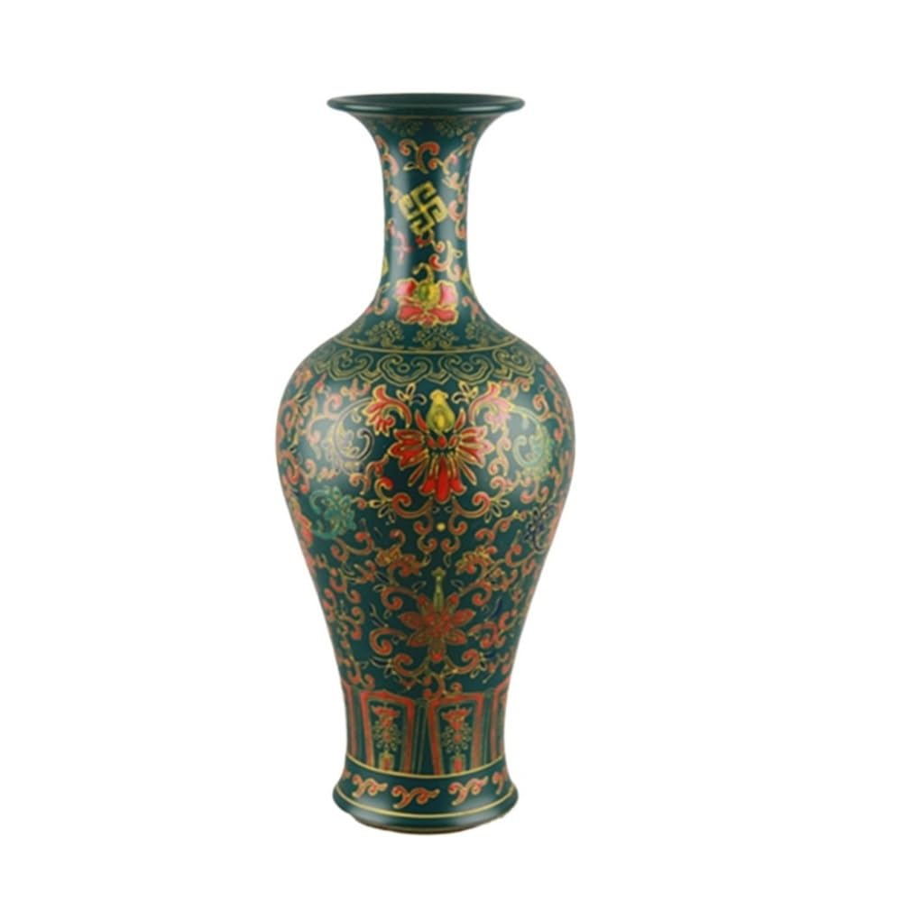 Vase émail vert malachite queue de poisson, bouteille florale de décoration intérieure