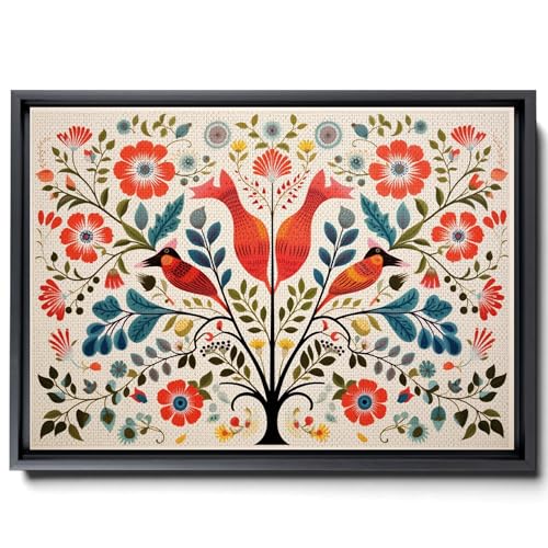 Nordic Garden, Scandinavian Folk Art Birds and Flowers, Swedish, Norwegian,