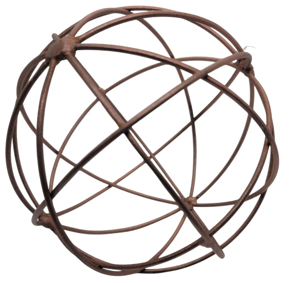 Audrey's Woven 5 inch Copper Color Metal Decorative Orb Decor Balls Accent Bowl Spheres Art