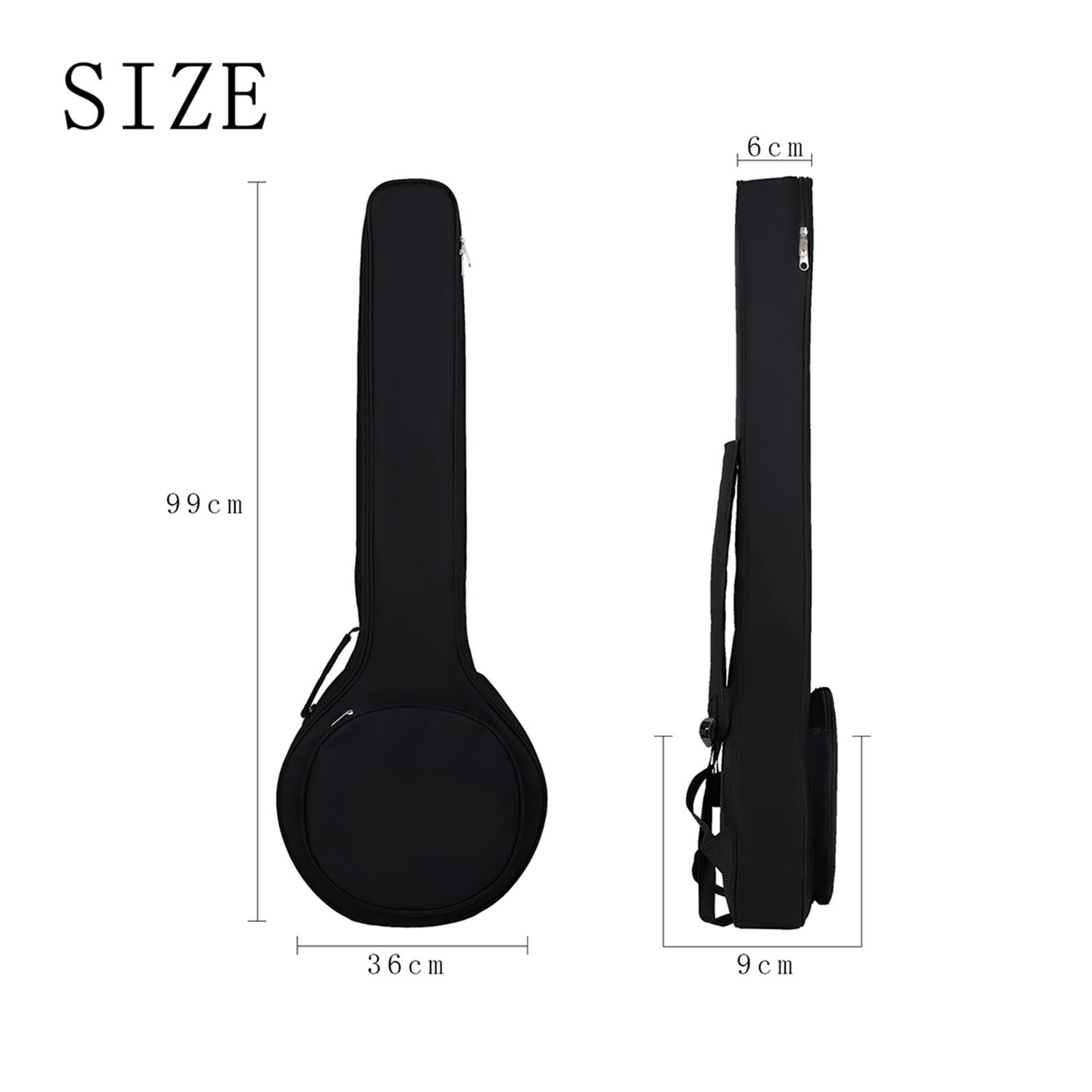 Estuche Banjo 5 Cuerdas Negro Impermeable Oxford Portátil | Mochila Oxford impermeable negra, bolso banjo portátil