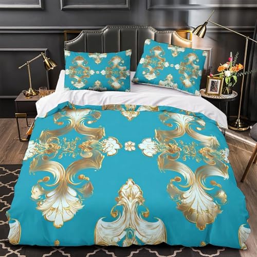 Parure de lit king en microfibre ultra douce imprimée 3D florale vintage