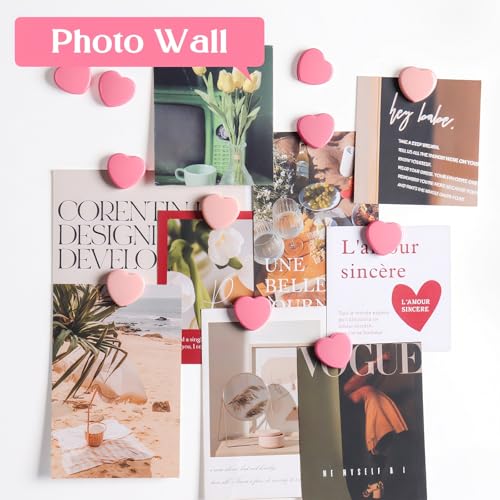 Imanes de corazón rosas 20 piezas para refrigerador miniatura 5