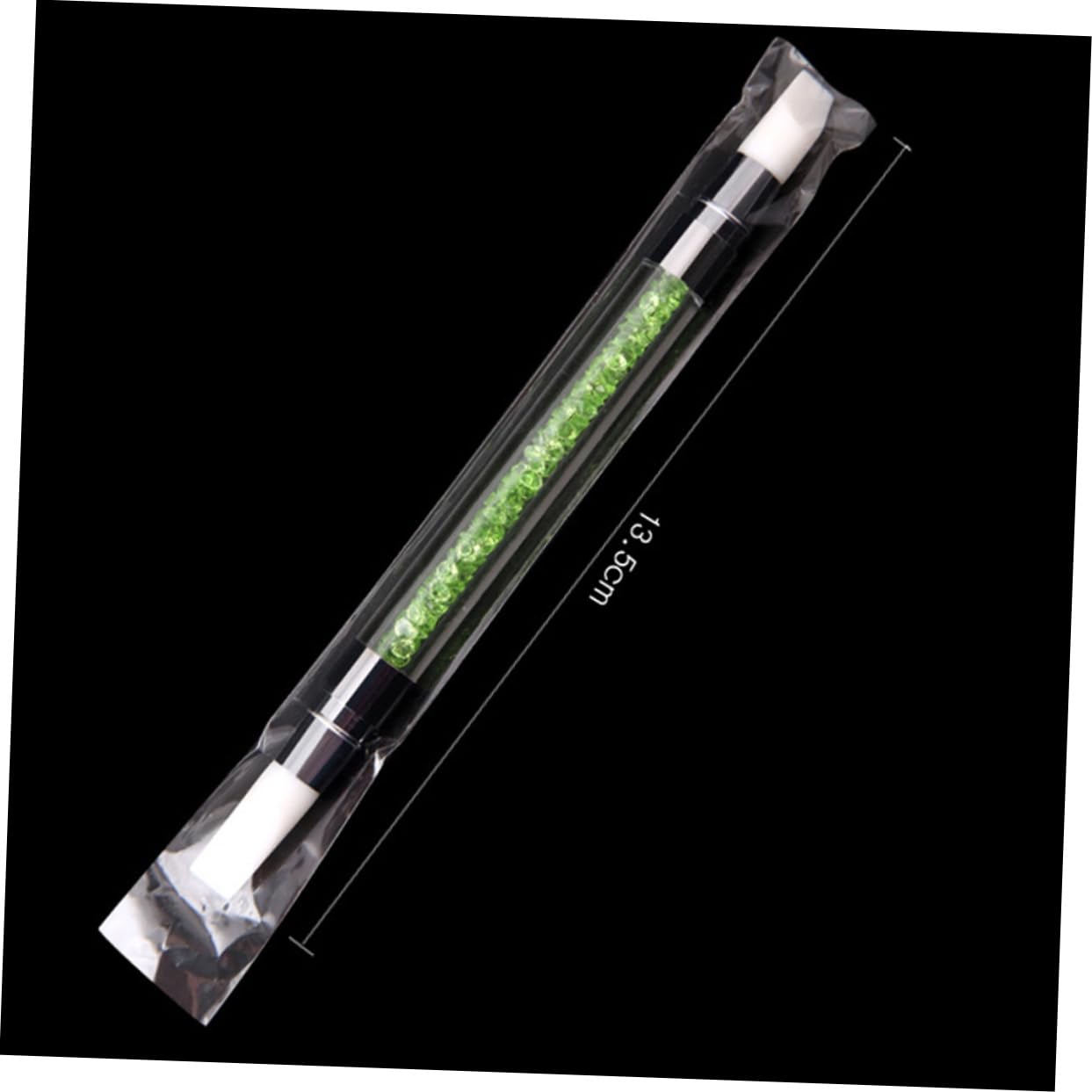 MUCKLILY Nail Art Silicone Carving Pen Set Dual Tipped Acrylic Handle Brushes for Flower Patterns Comfortable Nail Tool for Salon Home Use Green