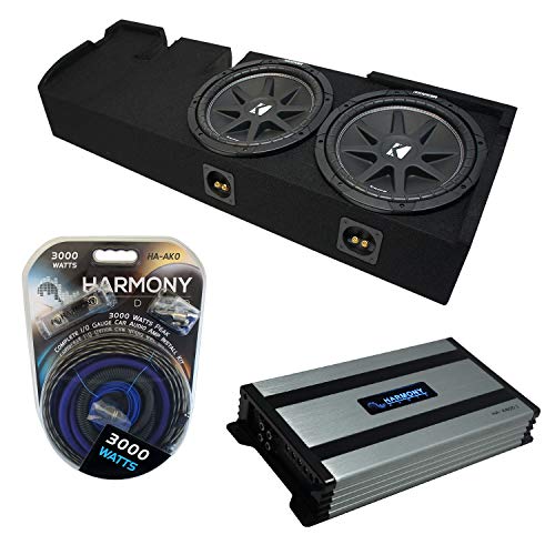 Harmony Audio Kicker C12 Compatible with Ford F-150 Super Crew Truck 2001-2003 Bundled with HA-A800.1 Amplifier and Dual 12