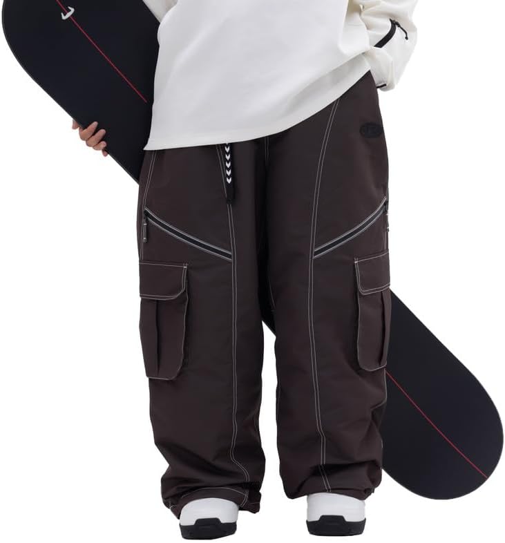 Womens Mens Baggy Waterproof Streetwear Jeans Snowboard Ski Loose Fit Snow Pants