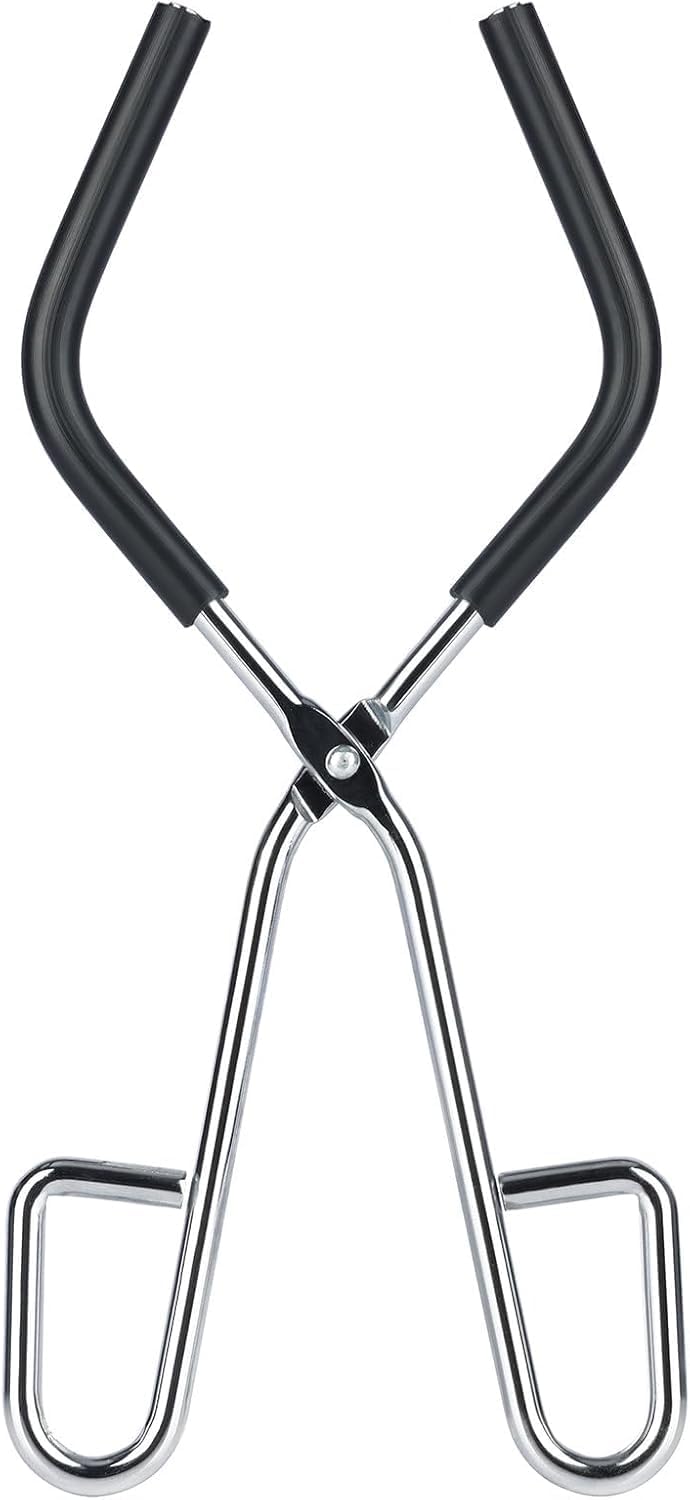 XCD Beaker Tongs, Stainless Steel Lab Beaker Holder with Anti-Slip Plastic Pads, Wide Jaw Opens Up to 135mm (5.32 Inches) for Holding Labware & Glassware