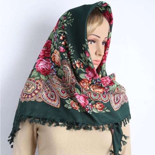 Gudessly 35" Women's Traditional Tassel Exotic Wrap Printed Scarf Pashmina Shawls and Wraps Square Head Scarf Hair Scarves4
