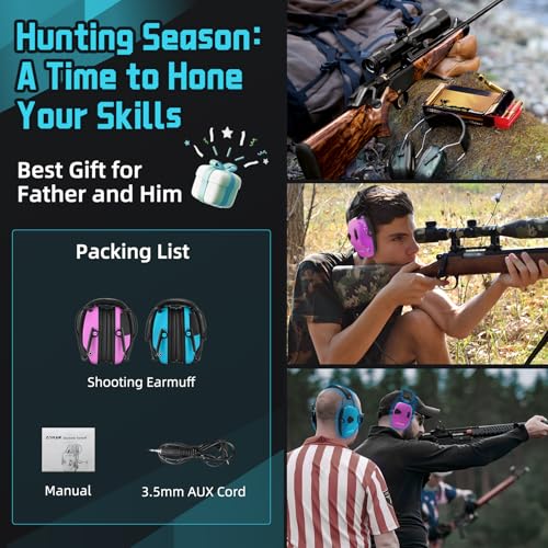 Image of ZOHAN EM054 Electronic Ear Protection for Shooting Range with Sound Amplification Noise Reduction, Ear Muffs for Gun Range