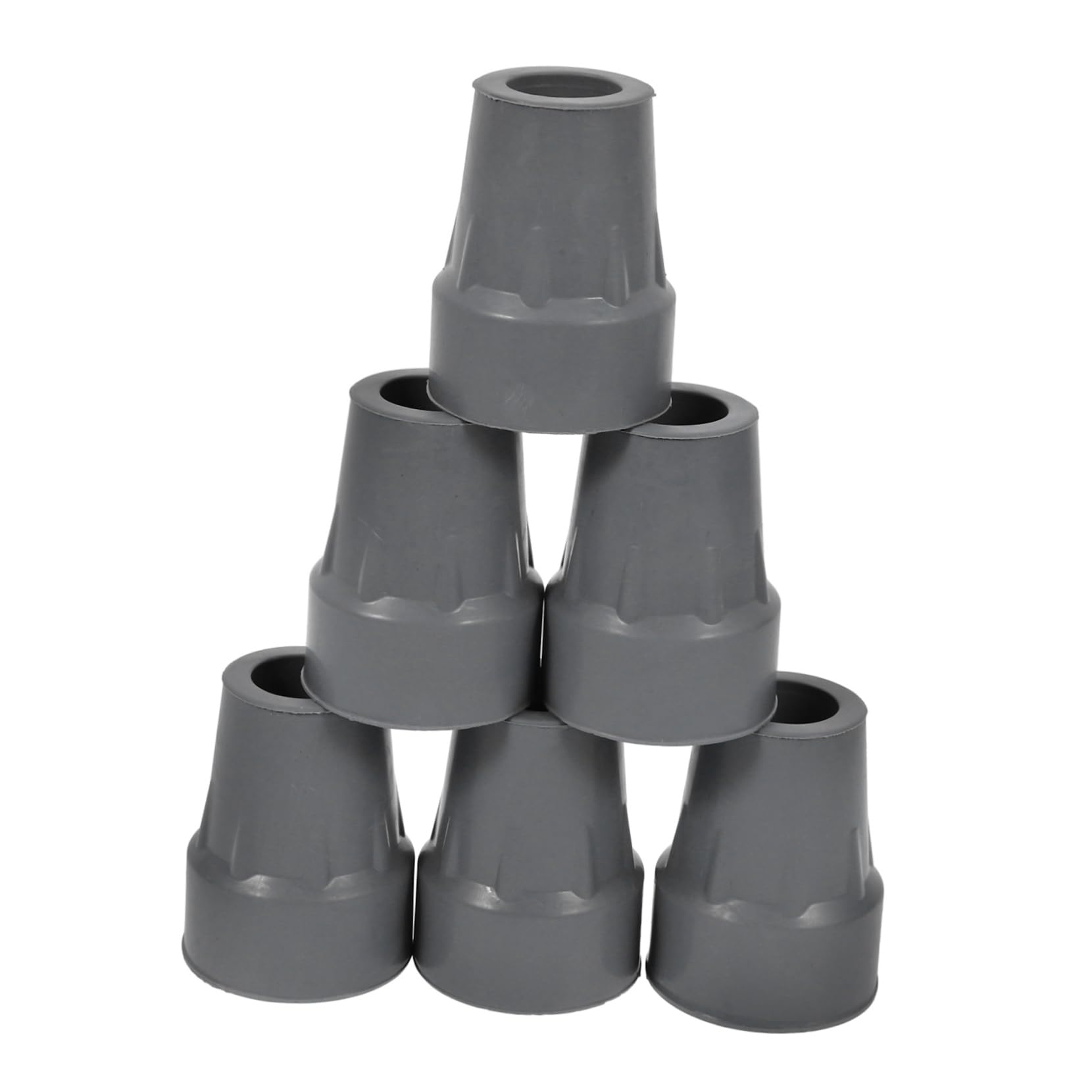 NULYLU 6pcs Anti-Slip Crutch Foot Pads for Armpit Crutches Walking Stick Accessories Tips Rubber Tips Gray