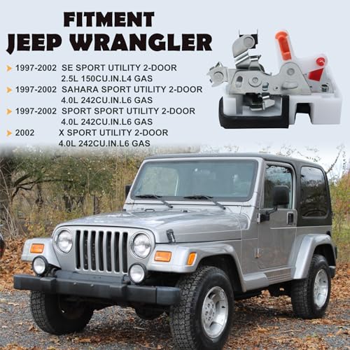 Image of 55075991AE Front Driver Side Door Upper Latch Lock Assembly Compatible with Jeep Wrangler TJ 1997-2002