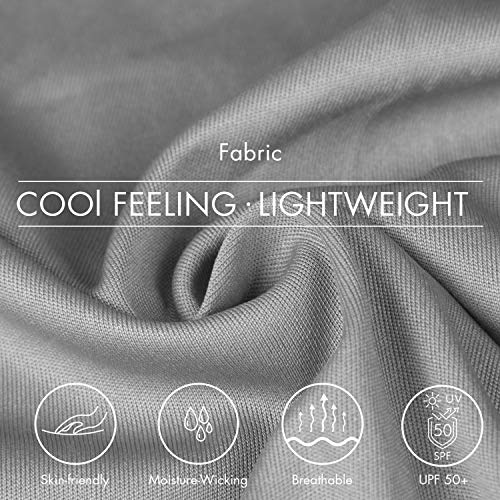 BALEAF Women's UPF 50+ Sun Protection T-Shirt SPF Long/Short Sleeve Dri Fit Lightweight Running Shirt Outdoor Hiking Grey Size L