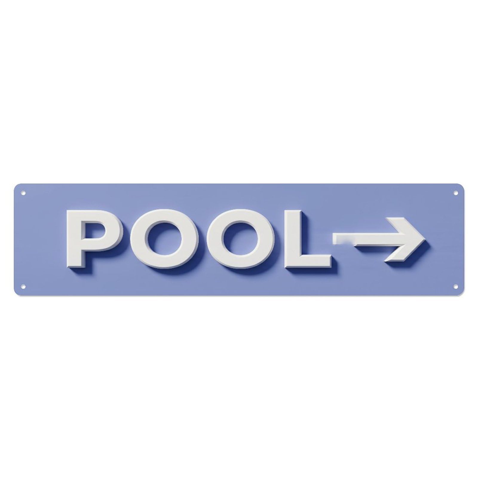 Swimming Pool Periwinkle Blue Metal Tin Skinny Sign Plaque Wall Decor for Cafe, Club Bar, Office, Home Garden Metal Poster 4x16Inch