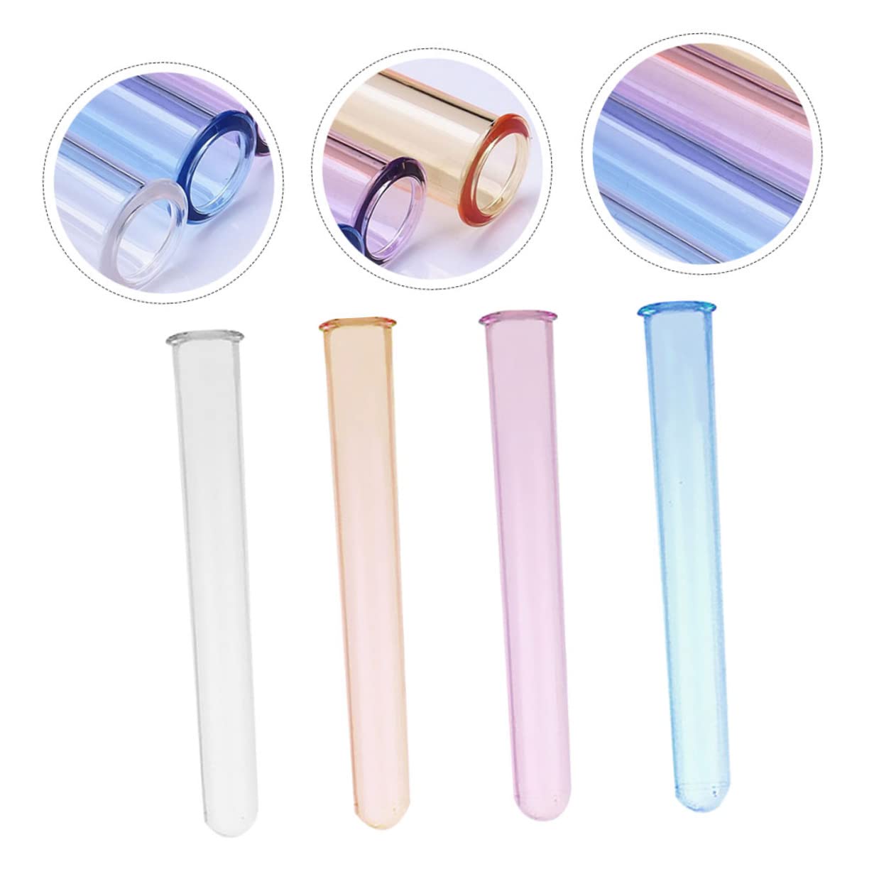 CIYODO 4pcs Test Tubes with Lids Test Bottles Test Tube Vases Test Tubes with Screw Caps Plastic