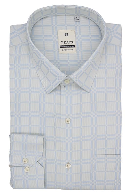 Image of 7-DAYS Premium Men's Formal Shirts - Cotton, Self-Design, Full Sleeve, Regular Fit, with Pocket, Stylish Office Shirts for Men