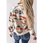 SELINK Womens Fleece Jacket Western Aztec Print Long Sleeve Snap Button Down Shacket Jackets with Pockets - Image 2