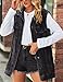 Zontroldy Denim Jean Vest for Women Sleeveless Oversized Button Down Denim Jean Vest Waistcoat Shacket Jacket(0975-BlackGray-M)
