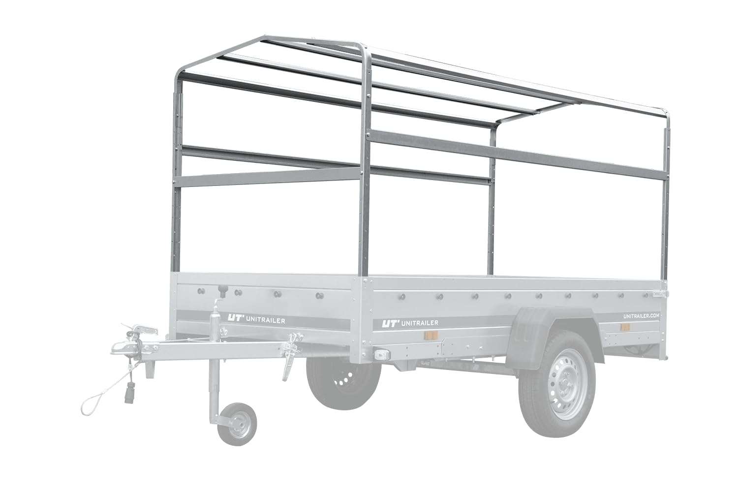 UNITRAILER Hochspriegel H-1100 für Garden 265 Kipp Anhänger, 110 cm hohes Gestell aus feuerverzinktem Stahl für Hochplane, Satteldach-Konstruktion zur Laderaumvergrößerung