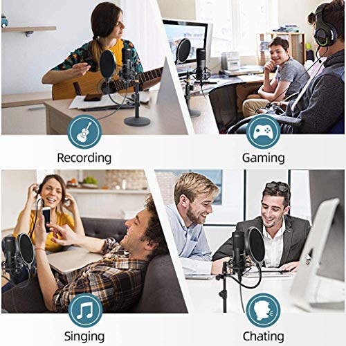Microfone USB Studio PC profissional 192KHZ/24Bit Podcast Kit de microfone condensador cardioide com