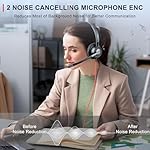 Callez USB Headset with Mic, Computer Headset with ENC Dual Noise Cancelling Microphone & MS Teams Call Button, Wired Mono Headphones for PC Laptop Mac Teams Zoom Home Office Work - Image 2