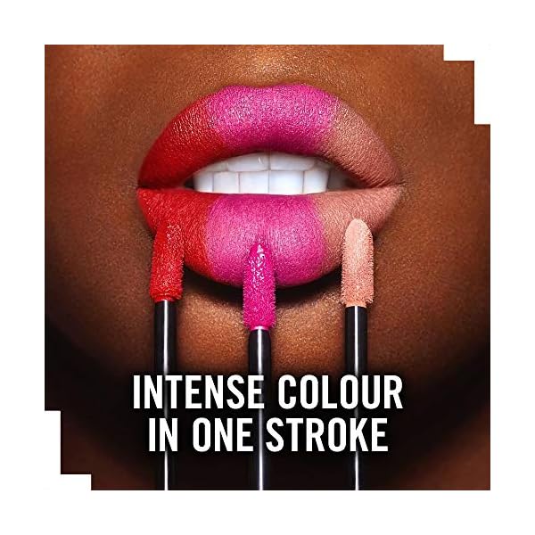 Rimmel London Stay Matte Liquid Lip Color with Full Coverage Kiss-Proof Waterproof Matte Lipstick Formula that Lasts 12 Hours - 840 Pitch Black, .21oz