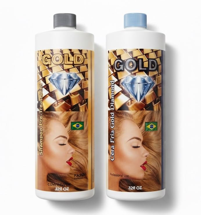 Cirugia Capilar Cera Fria 32 oz Keratina Super Profesional Keratin Treatment & "Hair Botox Kit" Professional Brazilian Straightening System for Extreme Shine & Frizz Control (Step 1 + Step 2)