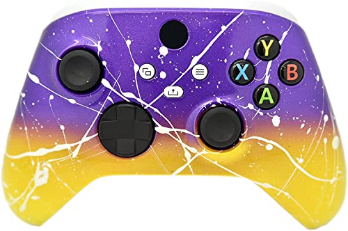 Image of Hand Airbrushed Fade Custom Controller Compatible with Xbox Series X /S & Xbox One (Series X /S Purple & Yellow White Drip)