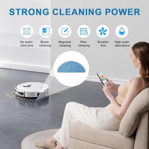 Image of HASTHIP 2Pcs Microfiber Cleaning Cloth Mops for ILIFE A30 Pro Robot Vacuum Cleaner, Replacement Parts Replacement Accessories Reusable Mop Cloths for Wet & Dry Mopping, Cleaning Tools