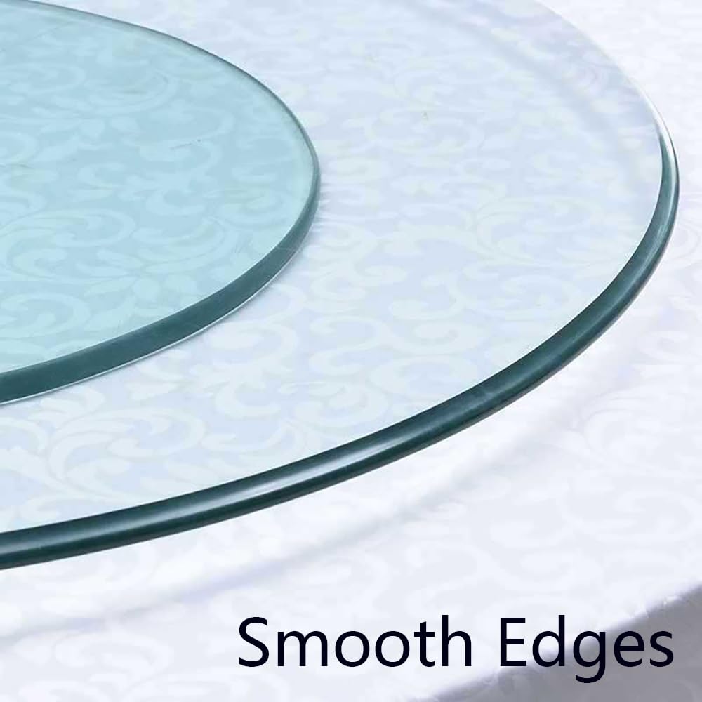 Plateau Tournant en Verre pour Table De Salle À Manger, Plateau Rotatif De 28", 32", 36", Plateau De Service Rotatif, Rotation Silencieuse Et Fluide, Facile À Partager (90 Cm/35 Po