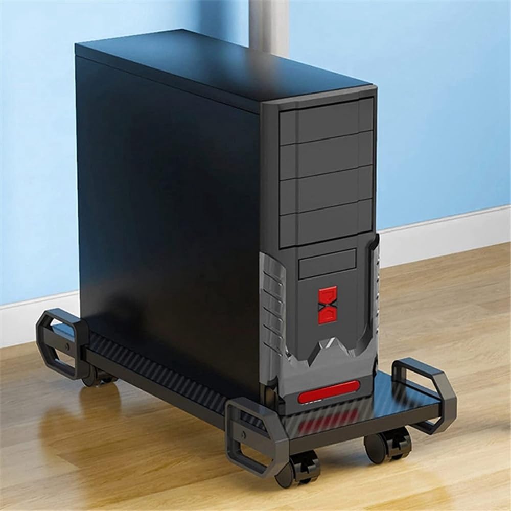 Supporto CPU, Supporto for PC da Pavimento, Supporto for PC Desktop sotto la scrivania for Ufficio Domestico, Nero