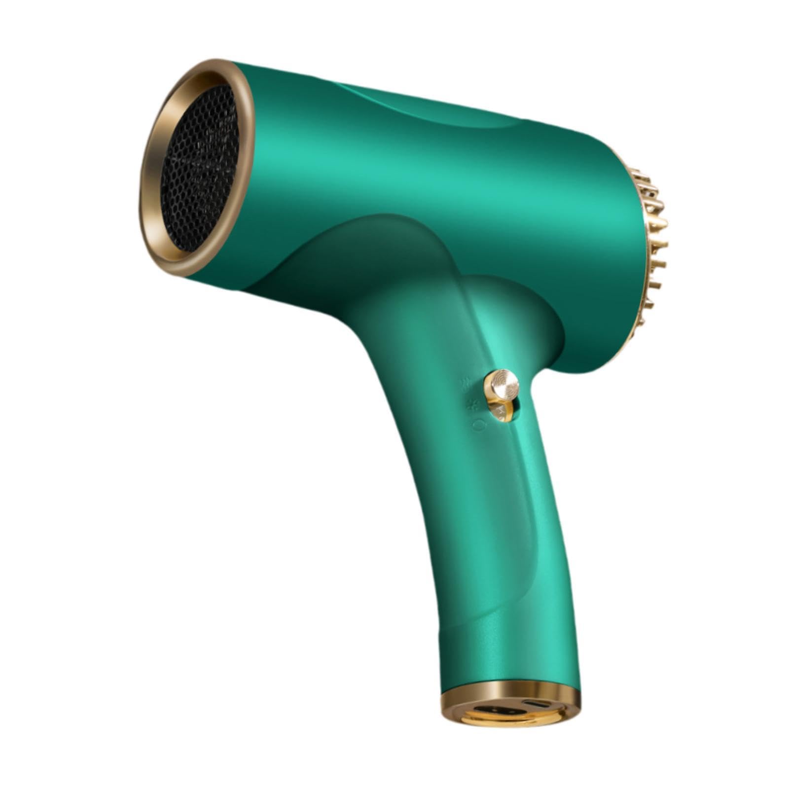 Colcolo Secador de pelo de viaje, secador de pelo inalámbrico, compacto, secador para el cuidado del cabello, profesional, eléctrico, secador de pelo para, VERDE