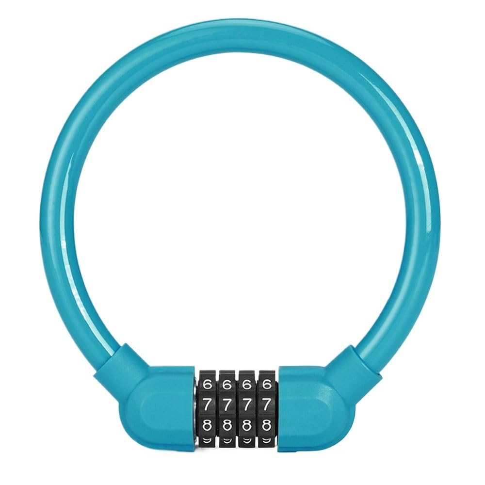 Bike Locks Theft Code Combination Resettable Digit Cable Bicycle Lock Accessories Password(Blue)