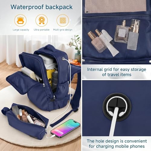 Image of Hoteel Luggage Sets 5 Piece, 4-Year Warranty, Carry-On Luggage with Dual-Spinner Wheels, PC+ABS Hardside Suitcase Set with TSA Lock, Durable Large Suitcase, Dark Blue(20 /24 /28 /DB /TB)