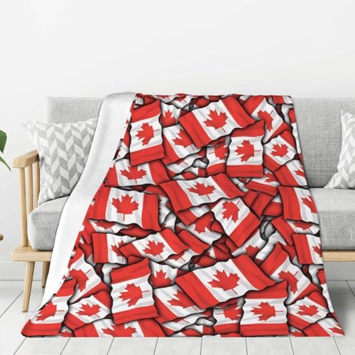 Canadian Flag Fleece Throw Blanket 50