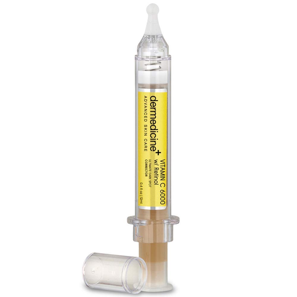 Dermedicine Vitamin C 6000 w/Retinol Ultimate Dark Spot Corrector Serum for Face w/Seaweed & Hyaluronic Acid | Helps Fade & Lighten Appearance of Pigmentation & Smooth Appearance of Wrinkles