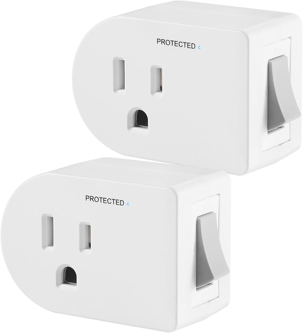 Single Surge Protector Plug with ON/Off Switch, FiiMan ETL Listed Grounded Outlet Wall Tap Adapter with Indicator Light, 1-Outlet, 245Joules/15A/1875W, White (1 Pack)