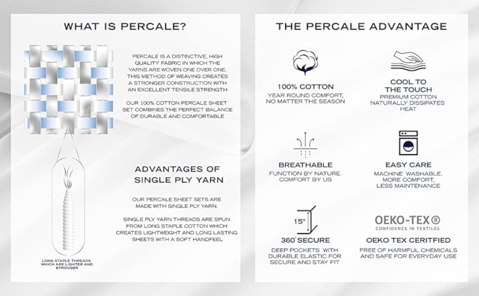Miniatura 3 de Nautica Juego de sábanas tamaño individual, juego de ropa de cama de percal de algodón, vigorizante y fresco, ligero y transpirable (Captains, azul