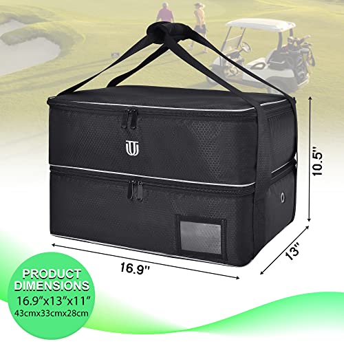 Jaffzora Golf Trunk Organizer, 2 Layers Waterproof Car Golf Locker Storage Bag With Ventilated Compartment For 2 Pairs Of Shoes, Golf Accessories Gifts For Men, Black #TOP1