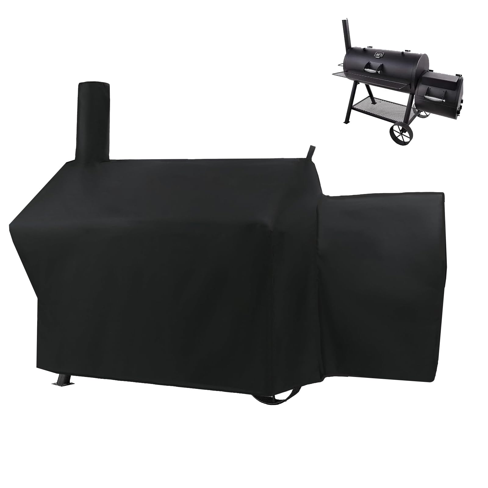 Grillabdeckung für Oklahoma Joe's Longhorn Offset Smoker, 177,8 cm, strapazierfähig, wasserdicht, UV-beständig, Offset-Raucherabdeckung für Oklahoma Joe's 13201747-50, Outdoor-Grillabdeckung | Robuste, wasserdichte, UV-beständige Offset-Raucherabdeckung f