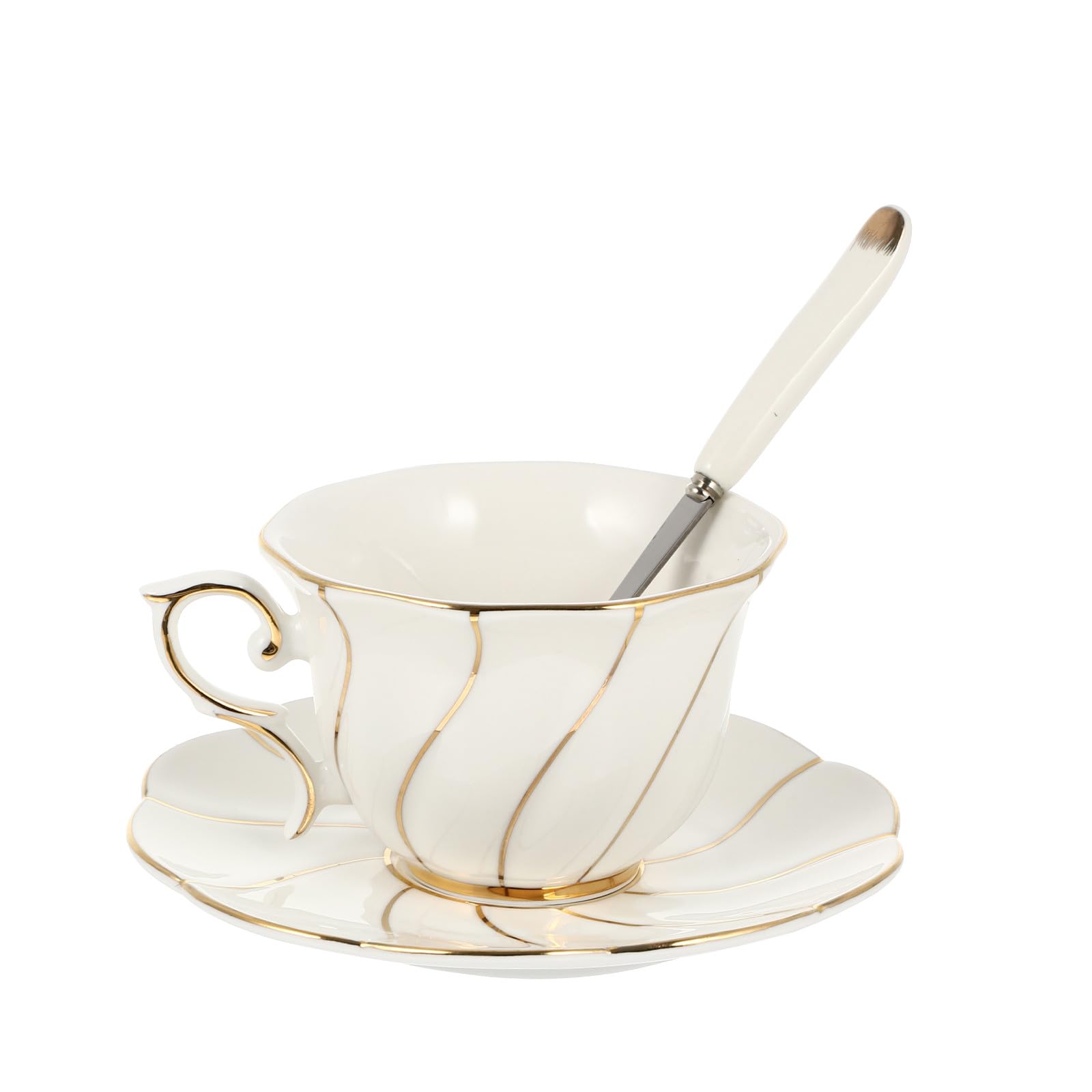 NUOBESTY Keramik Teetasse Satz mit Großer Kapazität und Glatter Oberfläche Weißes Kaffeetassenset mit Praktischem Design für Stilvolles Teetrinken zu Hause