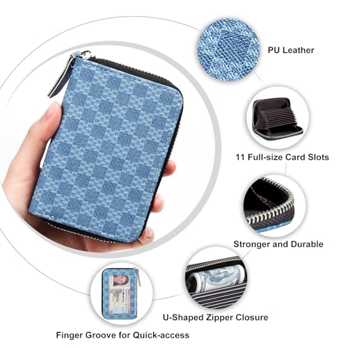 Image of Credit Card Wallet, RFID Card Case Wallet, Zipper Card Cases Holder for Men Women, RFID Blocking, KeyChain Wallet, Compact Size Card Organizer Case for Women