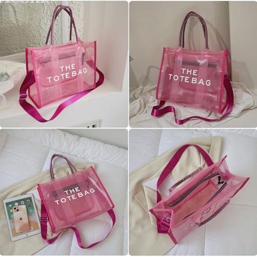 Image of Clear Tote Bag Stadium Events Large Clear Purse for Women Transparent Crossbody Bag for Concert,Work,Beach,Sport