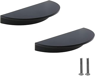 Mcredy Knobs Black Drawer Pulls Half Moon Semicircle with Screws Mounting Hole Distance 2.52" Set of 2