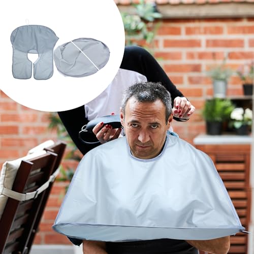 Capa impermeable plegable para corte de cabello, talla única gris miniatura 5